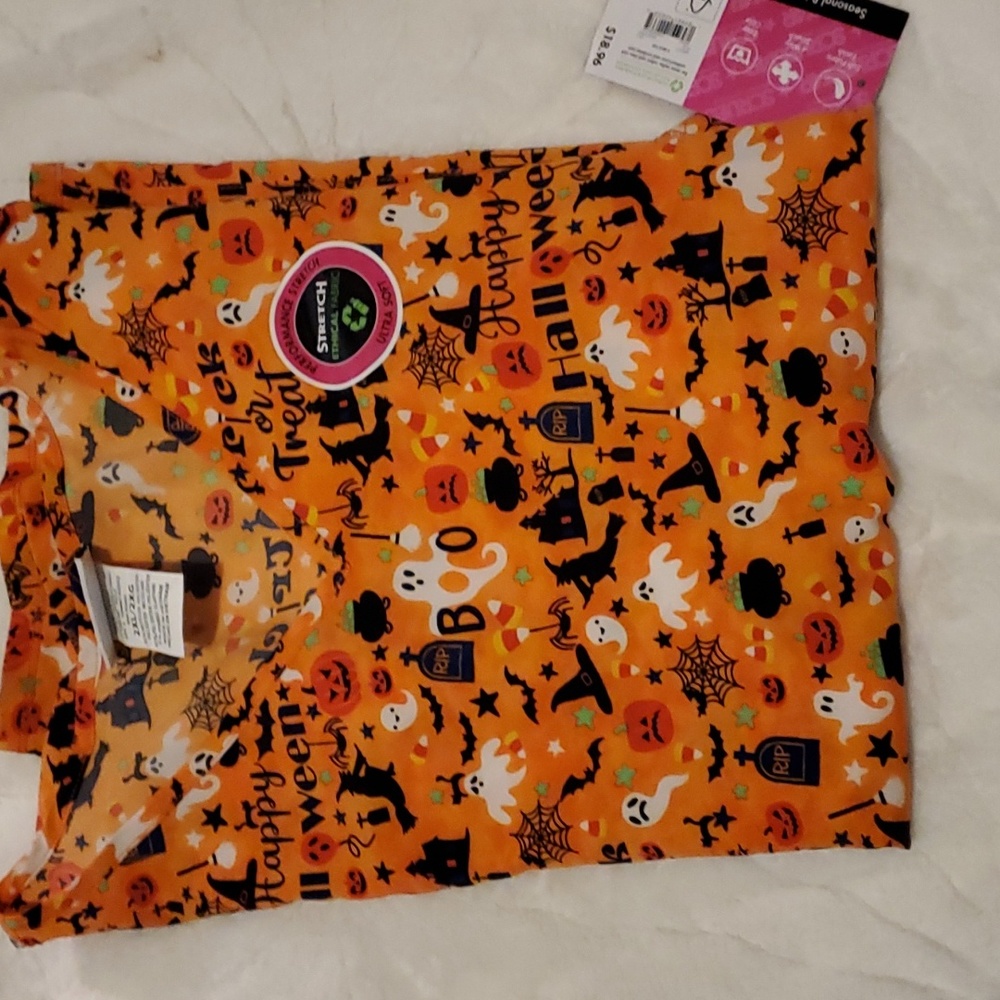 Women's Halloween Scrub Top